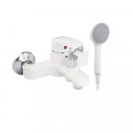 Смеситель для ванны, c коротким изливом, шаровый, из высокопрочного АБС пластика, цвет БЕЛЫЙ.