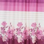 Штора с рисунком, КРАСНЫЕ РОЗЫ, в ванную комнату, без колец, полиэстэр