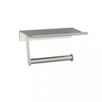 Держатель туалетной бумаги c полкой, антивандальный, из нержавеющей стали SUS 304, цвет САТИН.