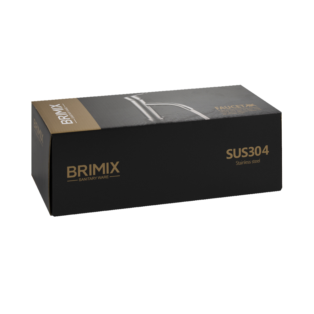 BRIMIX - Смеситель в ванную, длинный излив, шаровый, с дивертором на корпусе, из нержавеющей стали марки 304, серии СТАНДАРТ