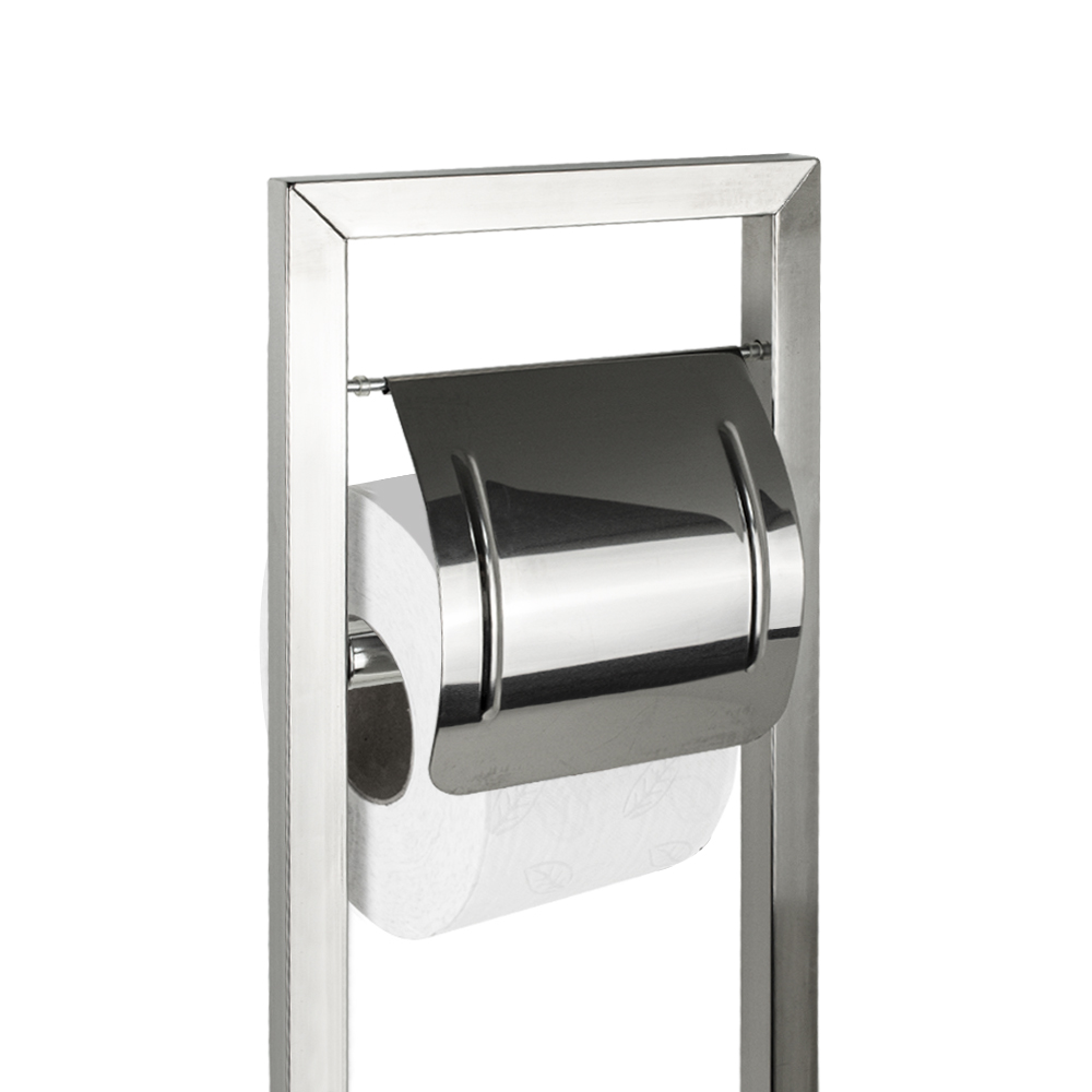 САНАКС - Набор для туалета напольный (ёрш + держатель туалетной бумаги) нержавеющая сталь, хромированная