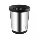 Ведро круглое, офисное, 12 л, перфорированное, без крышки. Нержавеющая сталь SUS 410. Цвет ХРОМ.
