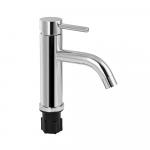 Смеситель для раковины, литой корпус, изогнутый излив, из хромированной нержавеющей стали марки SUS 304, цвет ХРОМ.