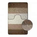 Коврик в ванную СИЛЬВЕР 19 двойной, КОРИЧНЕВЫЙ, 60х100 + 50х60 см, 100% полиэстер