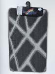 Коврик в ванную CROSS-LOOP, двойной, СЕРЫЙ, клетка, 500х800, 500х400 мм,100% полиэстер