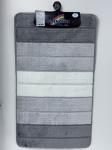 Коврик в ванную SILVER двойной, СЕРЫЙ, полосы, 60х100 + 50х60 см, 100% полиэстер.
