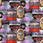 Штора с рисунком, РОК- Н - РОЛЛ, в ванную комнату, без колец, полиэстэр