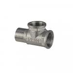 Тройник 1/2"х1/2"х1/2" ш/г/г, из нержавеющей стали марки SUS 304.