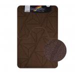 Коврик в ванную КРОСС-ЛООП, двойной, КОРИЧНЕВЫЙ,однотонный, 500х800, 500х400 мм,100% полиэстер