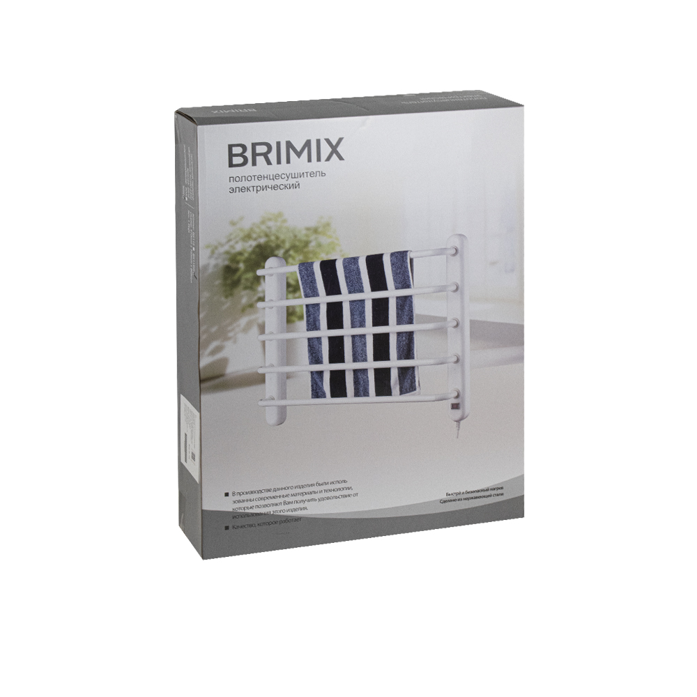 BRIMIX - Полотенцесушитель электрический КЛАССИК-ЭКОНОМ - БЕЛЫЙ, 600х450x100, с сухим ТЭНом, 90 W, 220-240 V, 50 Hz из нержавеющей стали