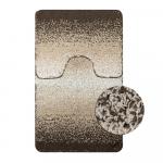 Коврик в ванную ШАГГИ двойной, КОРИЧНЕВЫЙ, ПЕРЕХОД, 60х100 + 50х60 см, 100% полиэстер