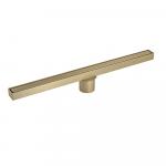 Трап 500х32 мм, нержавеющая сталь, линейный, вертикальный, щелевой, с сухим затвором, цвет матовое ЗОЛОТО.