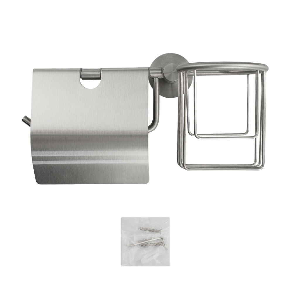 GFmark - Держатель освежителя воздуха и туалетной бумаги с экраном, из нержавеющей стали