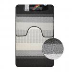 Коврик в ванную СТАР-ЛООП, двойной, СЕРЫЙ, 550 х 900, 550 х 450 мм, 100% полиэстер